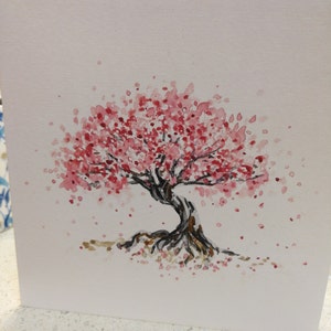 Cherry Blossom Tree Painting on Canvas, Original Painting on Stretched ...