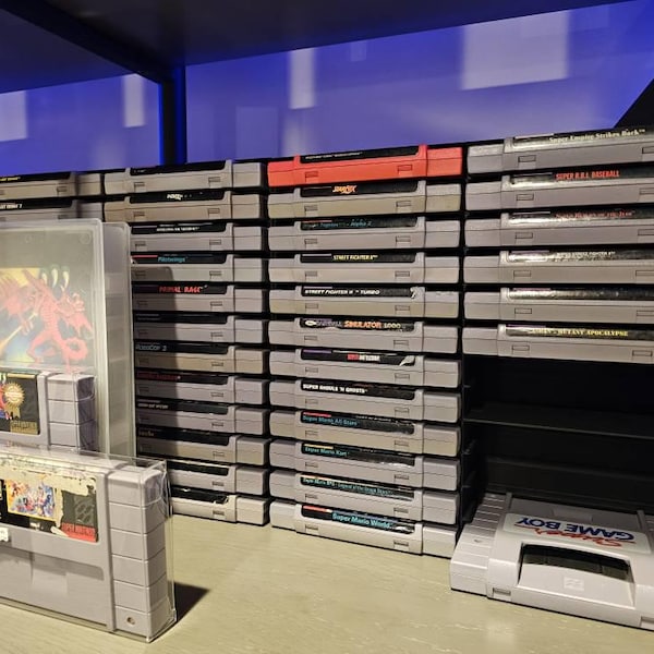 2 Rows - Rack Display for Super Nintendo Entertainment System SNES NTSC ...