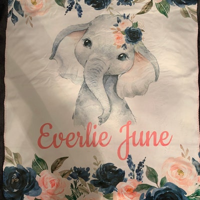 Safari Animals Floral Jungle Baby Girl Blanket Blush Pink Gold - Etsy