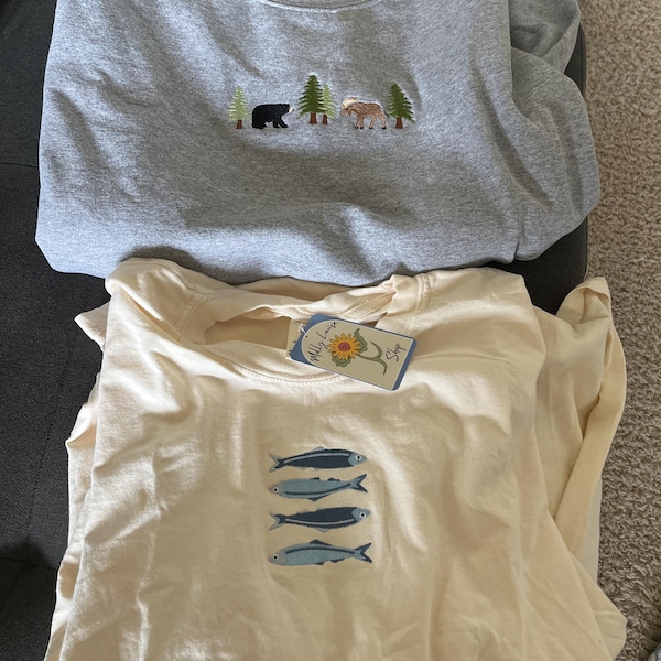 Coffee Time Teddy Bear Embroidered Crewneck Sweatshirt - Sunday Edition