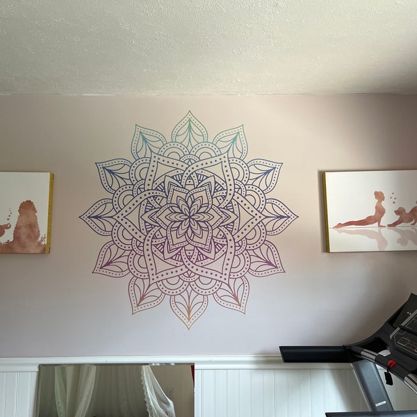 Mandala Wall Decal Headboard Master Bedroom Boho Bohemian Decor Vinyl ...