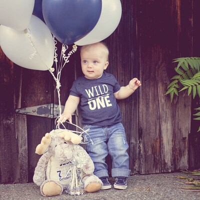 WILD ONE 1st Birthday Shirt Front and Back Design Name - Etsy