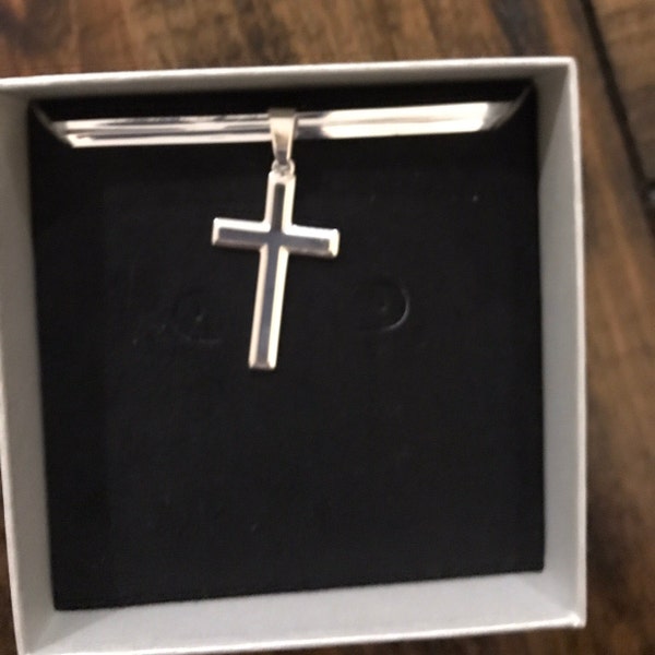 Pure Luxe Jewelry Men’s 925 Sterling Silver Cross Pendant – 58mm, CZ Eternity Stones, Nickel-Free, Unisex, Gift Box - View #3