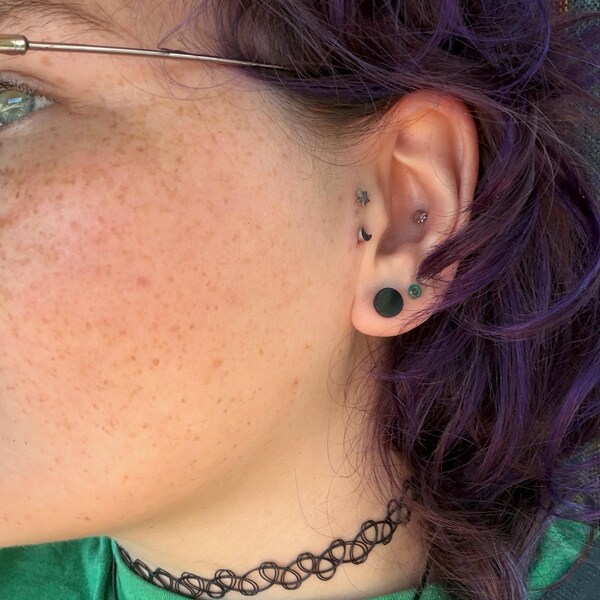 20G Tiny Sun Labret Flat Back Stud • Solid 925 Sterling Silver • Sun ...