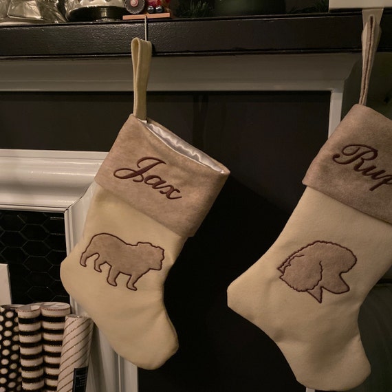 Customer photo of a pet with the French Bulldog Christmas Stocking