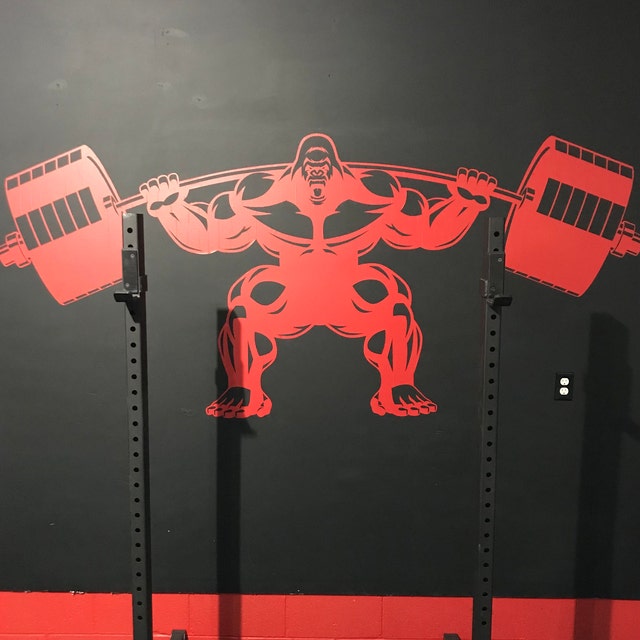 BANNIÈRE FITNESS GORILLA GYM - INCASSABLE, ART MURAL MOTIVATIONNEL POUR SALLE DE SPORT À DOMICILE, NEUVE