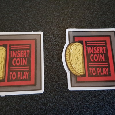 Retro Pinball Arcade Coin Slot Sticker Decal Insert Coin to Play FREE ...