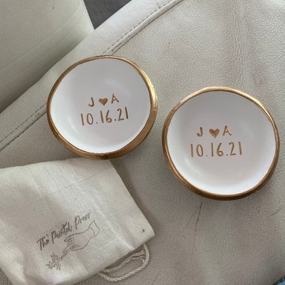 Personalized Jewelry Dish / Jewelry Dish Date and Initials / Wedding ...