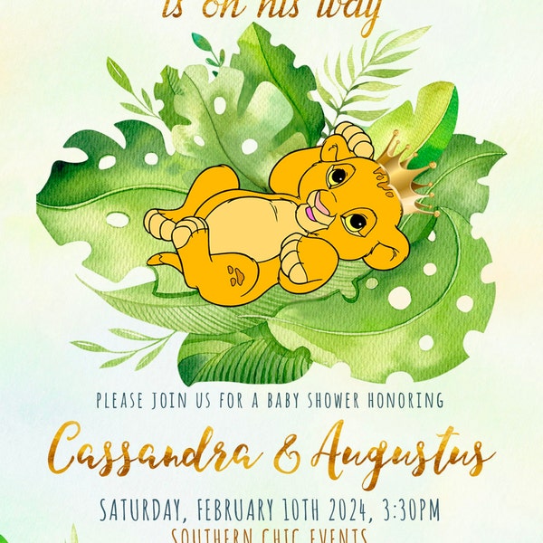 Lion King Diaper Raffle Cards, A Little King Baby Shower Diaper Raffle ...