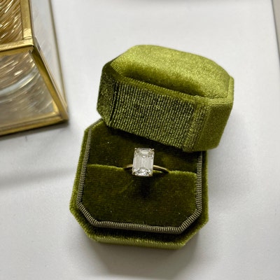Velvet Ring Box by Caitlyn Minimalist Dainty Engagement - Etsy