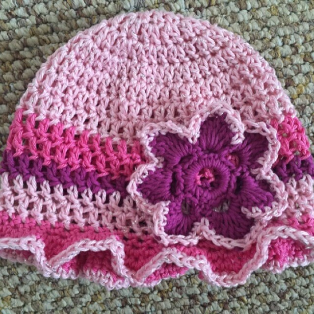 BABY HAT PATTERN by Kjd, Crochet Hat Pattern Cotton Baby Hat