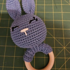 Sleepy Bunny Crochet Rattle Pattern, Crochet Baby Rattle, Crochet