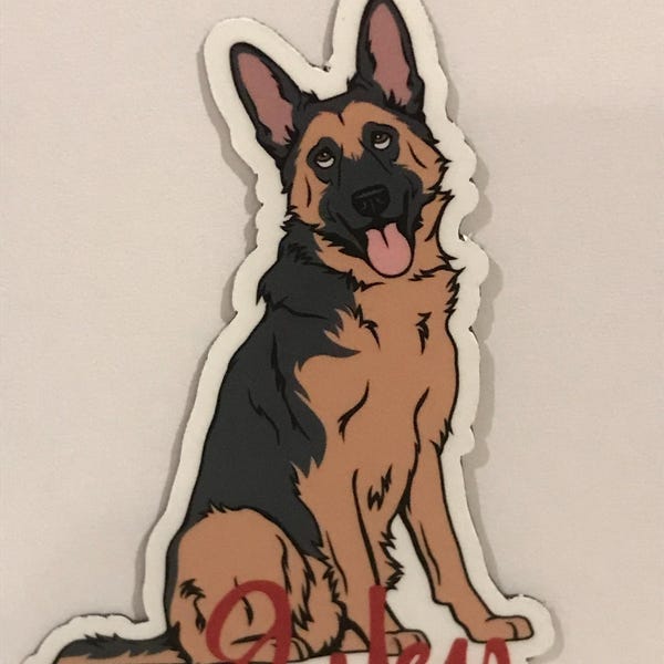 Gsd Sticker Custom German Shepherd Vinyl Stickers & Magnets, Gift for German ...
