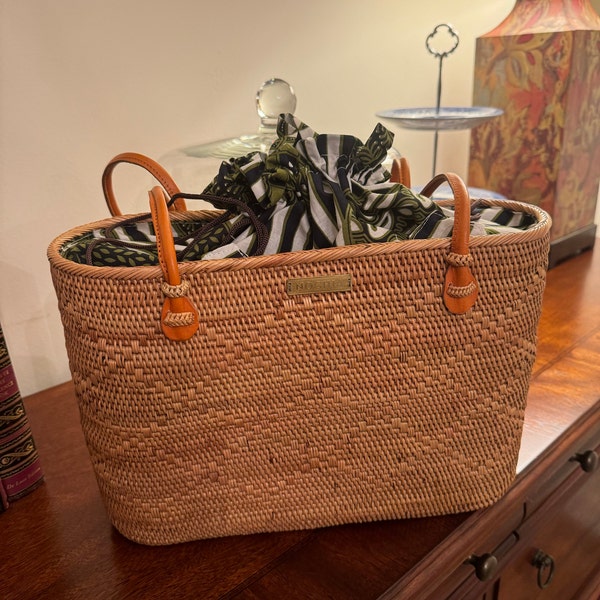 Summer Rattan Tote, Straw Tote Bag, Woven Beach Bag, One Shoulder ...