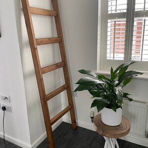 shou sugi ban Decorative wooden Blanket Ladder wide 5/' Torched Burnt quilt 4 ft rustic distressed farmhouse Towel rack 6 foot tall