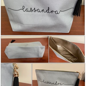 Something Navy Bow Crinkle Makeup Bag