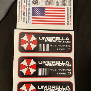 Umbrella Corporation Hive - Set 3 Adesivi Per Auto In Vinile 10x3,5 Cm - Resistenti 5 Anni - 3