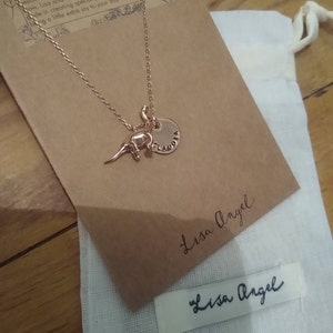 Personalised Dinosaur Necklace Silver 