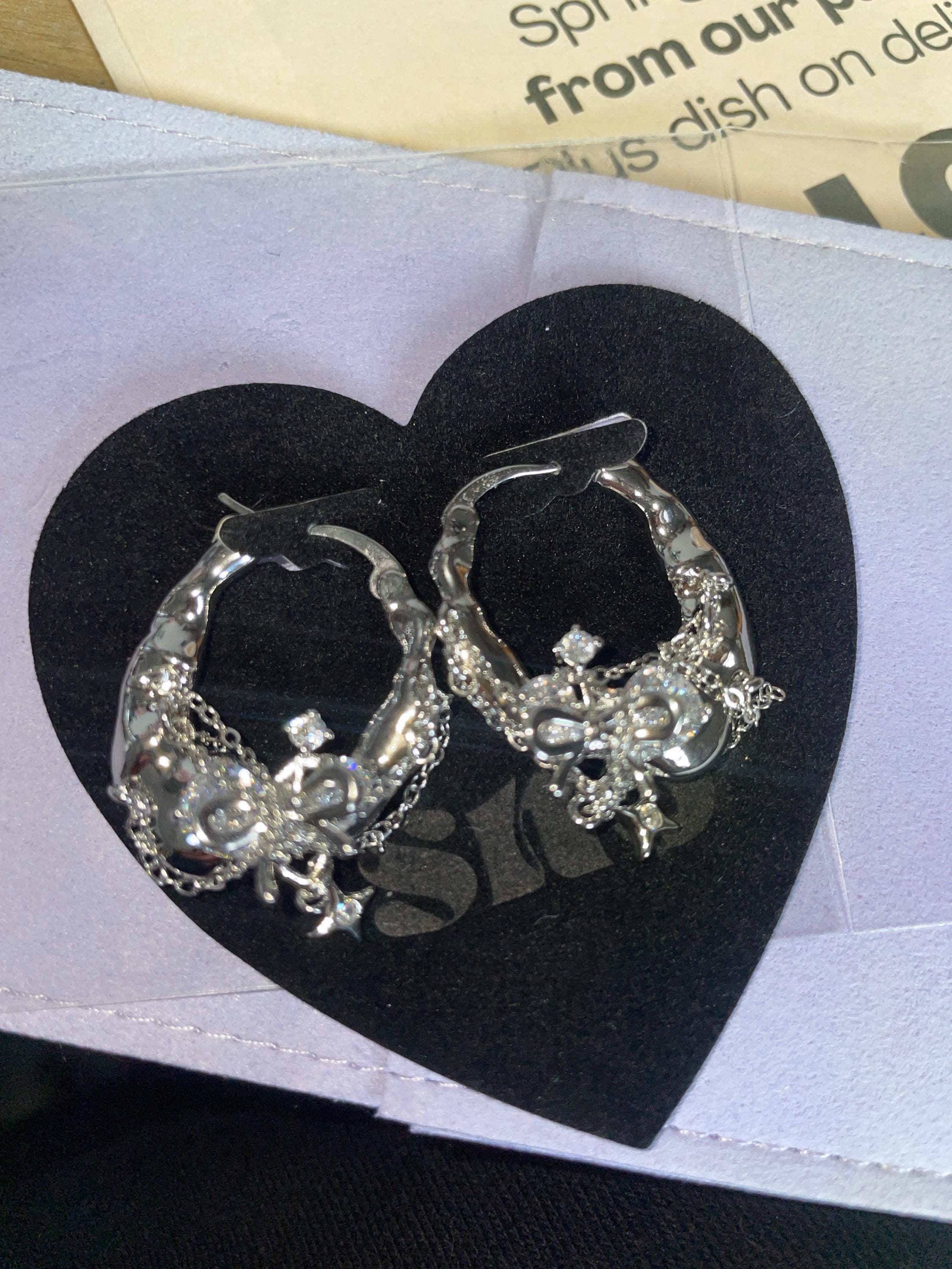 Y2K Grunge Earring Nana Punk Earrings Goth Hoop Earrings Grunge Statement Earrings Cyber Goth Rococo Aesthetic Gift for Her Holiday Gift