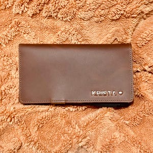 Custom Leather Checkbook Cover with Personalized Monogram Traditional Embossed Checkbook Organizer Perfect Groomsman Gift for him