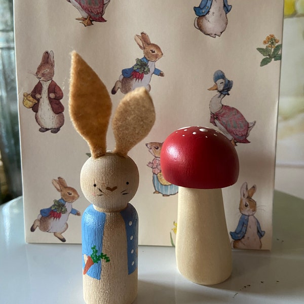 Peter Rabbit Peg Doll - Etsy