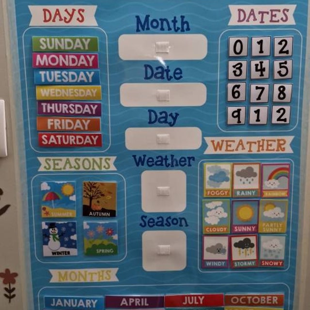 Craftstory Preschool Calendar Circle-Time Learning Center - 93 Piece Felt Board With Weather Bear