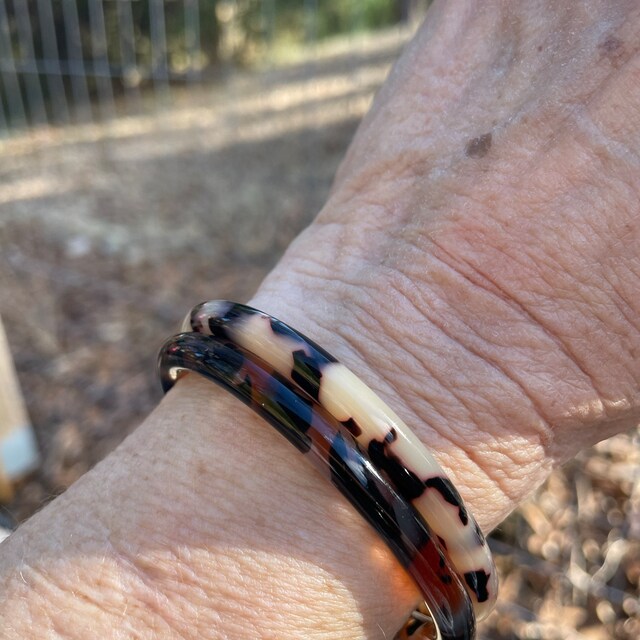 Fenna fei Bangle Cuff Tortoise Shell Acetate Stacking Bracelet