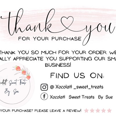 Printable Thank You Cards Business Template Poshmark Etsy - Etsy