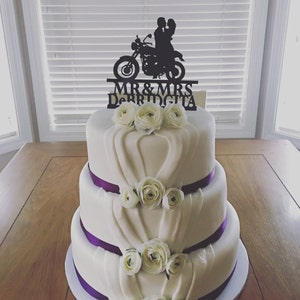 motorcycle wedding cake toppermotorbike