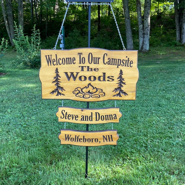 Wrought Iron Sign Stake: Heavy Duty Camping Sign Holder - Etsy