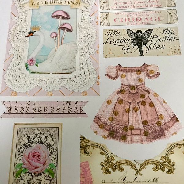 Paper Doll Junk Journal Printable Kit - Journal Pages - Vintage Paper ...
