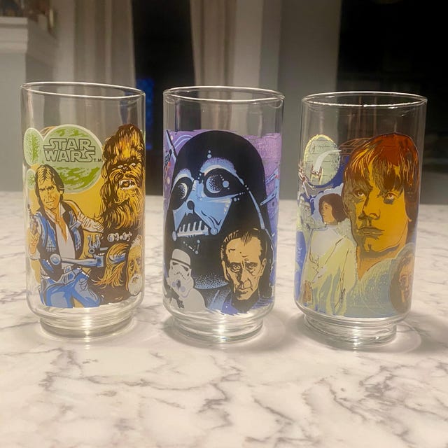 Star Wars Tumblers Drinking Glasses Burger King Promo 1977 - Etsy