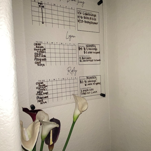 Chore Chart for Kids Personalized Dry Erase Board Goal Incentive Reward ...