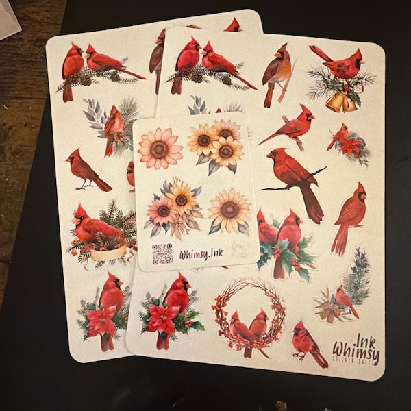 Cardinals Vinyl Sticker Sheet Great for Planners, Journaling ...