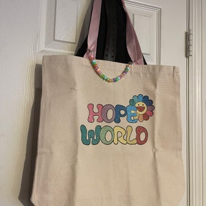 Hope World Tote Bag Removable Beaded Chain BTS J-hope Hobi 