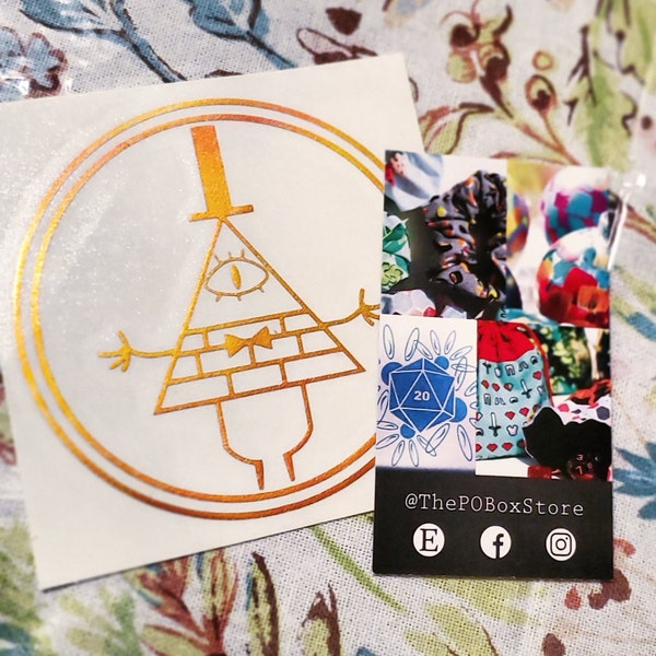 Holographic Gravity Falls Bill Cipher Magic Circle Vinyl Decal - Etsy