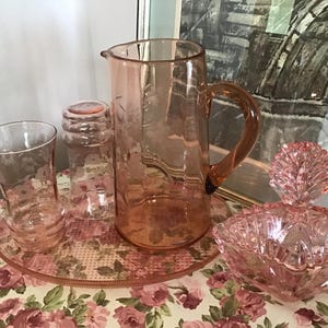 Tiffin Franciscan Kings Crown Dessert Cup Set, Pedestal Thumbprint, Ruby Red Glass, Vintage Glassware, Set of 4