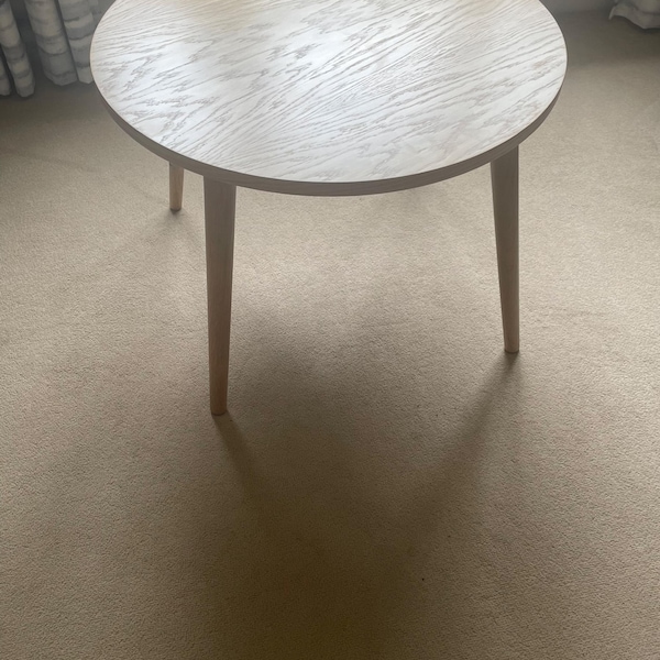 Solid Oak Round Coffee Table, Modern Scandinavian Center Table - Etsy