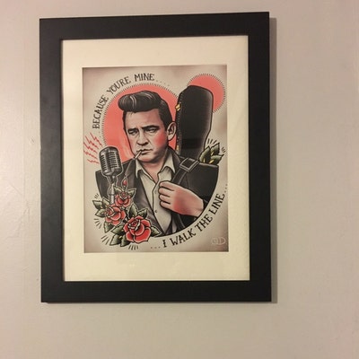 Johnny Cash Tattoo Flash Art Print - Etsy