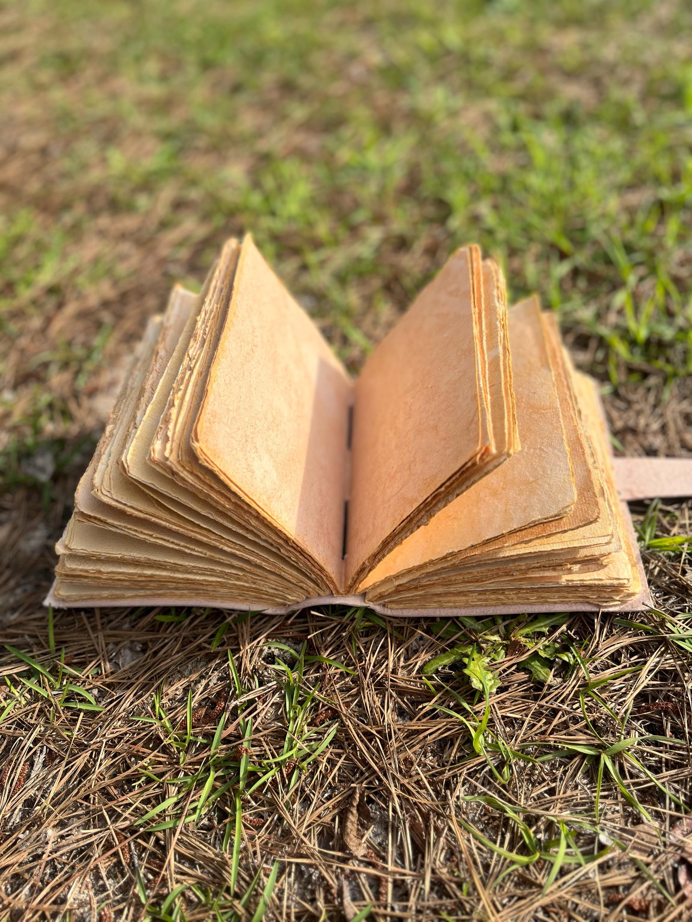 400 Page Large Fox Vintage Handmade leather Journal, Grimoire Fat journal Blank spell book of shadows Christmas Celestial Gifts For Him Her