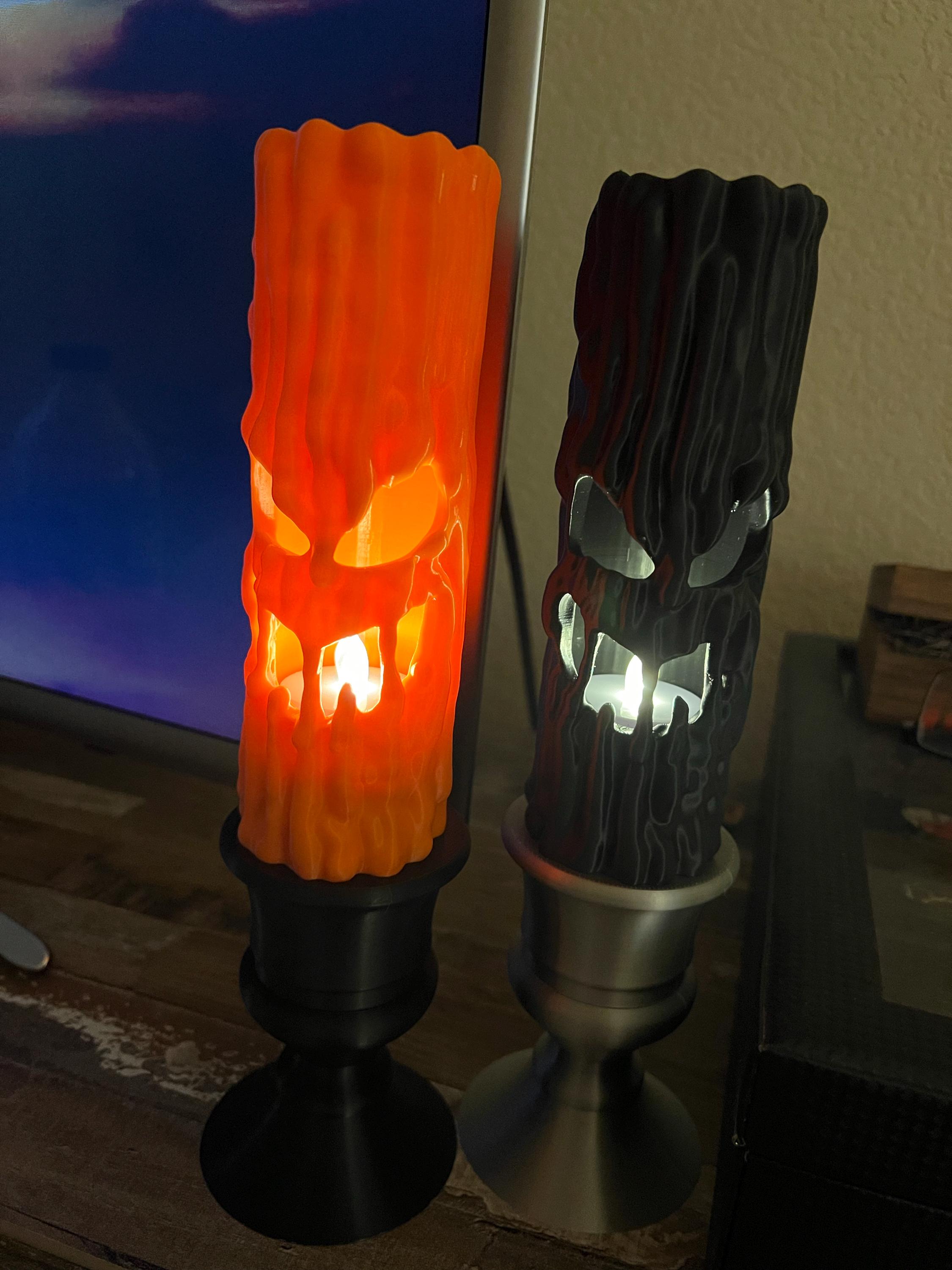 Creepy Candles W/LED Tea Light, Halloween Decor, Spooky Gift, 3D Printed
