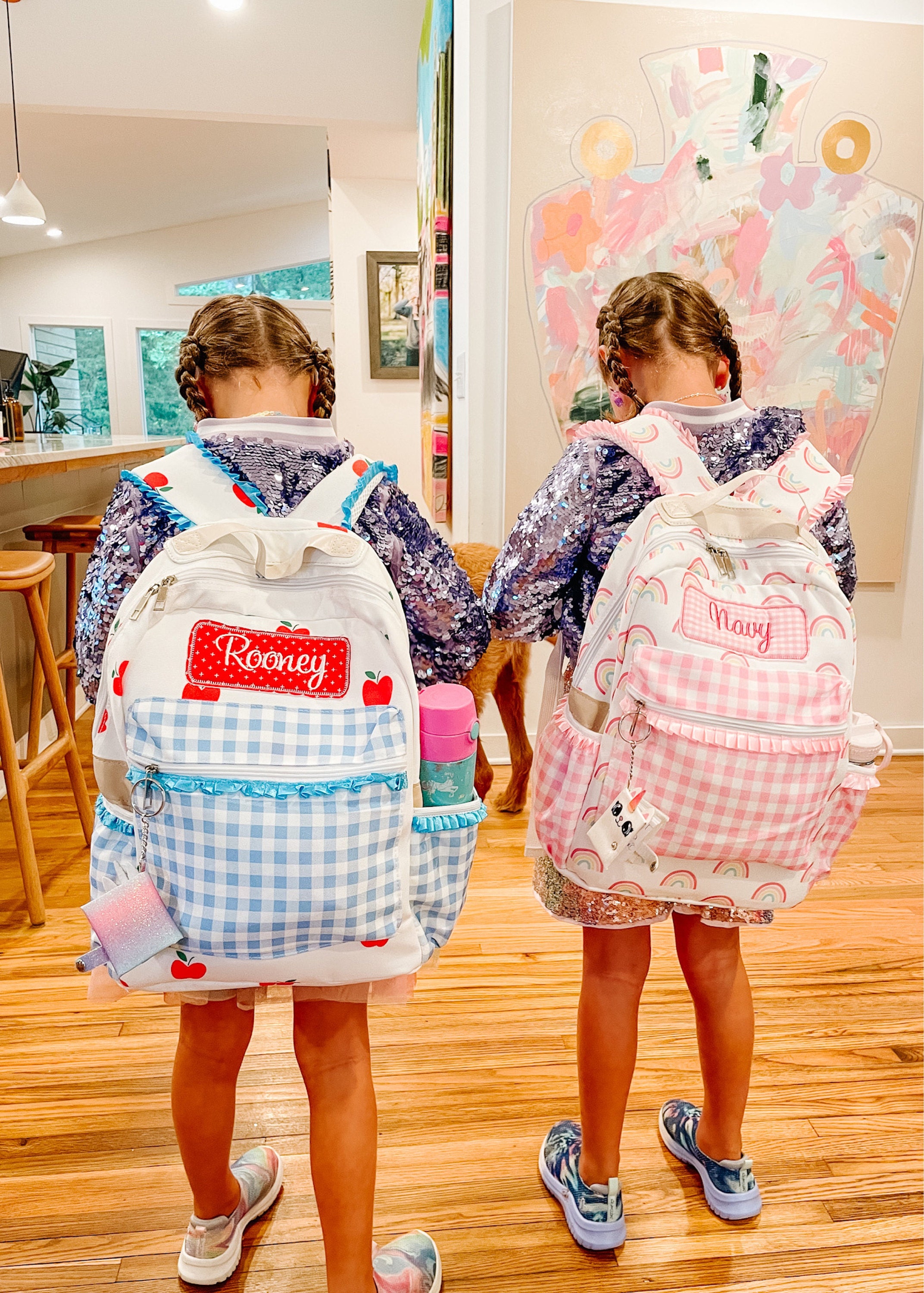 Girls Backpack, School Bag, Lunch Bag, Monogrammed, Personalized, Apples, Kids, Preschool, Pre-K, Prek, Kindergarten,