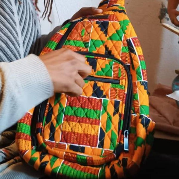 Kente African Pattern Print Backpack