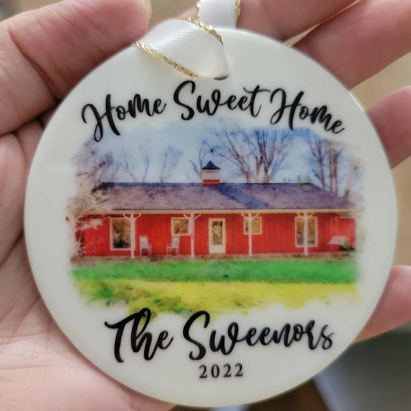 Custom Home Ornament, Custom Watercolor House Christmas Ornament ...