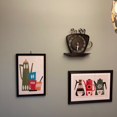 Mid Century Modern Kitchen Wall Art Print, Retro Coffee Pots ...