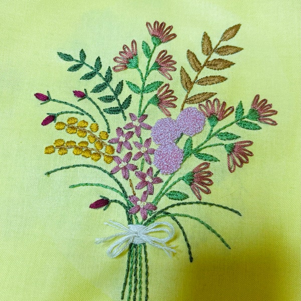 Wildflowers Bouquet Embroidery Pattern: Beginner DIY Design (PDF) - Etsy