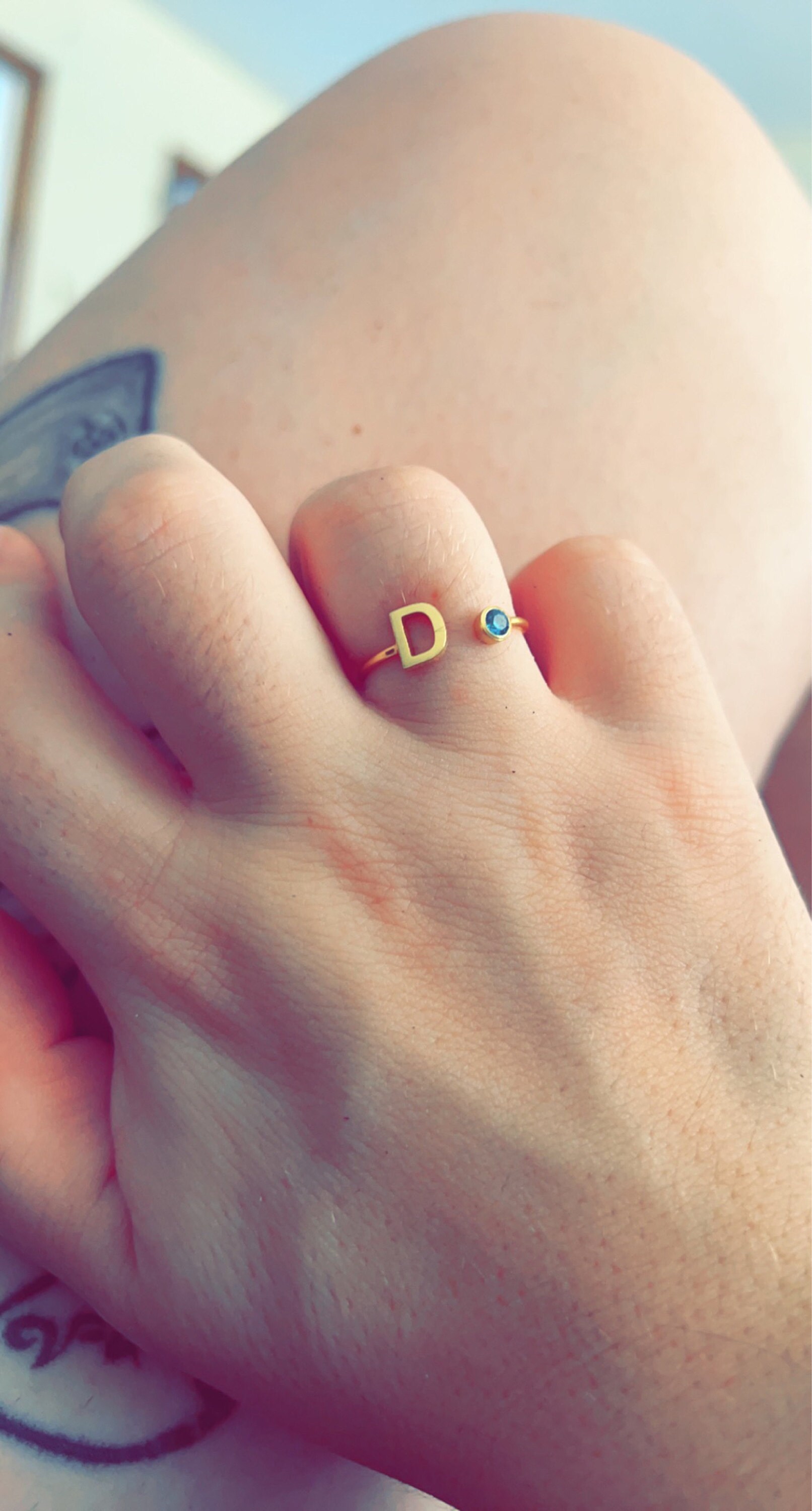 Custom Initial Birthstone Ring • Personalized Sterling Silver Initials Ring • Custom Name Gemstone Mother Ring • Mother Child Ring • RM06F48