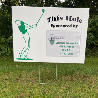 18 Inch Round Golf Sponsor Signs With Attached Clear Sleeves & 18 ...