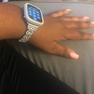 Apple Watch Band and or Lab Diamond Apple Watch Case White Gold Apple ...