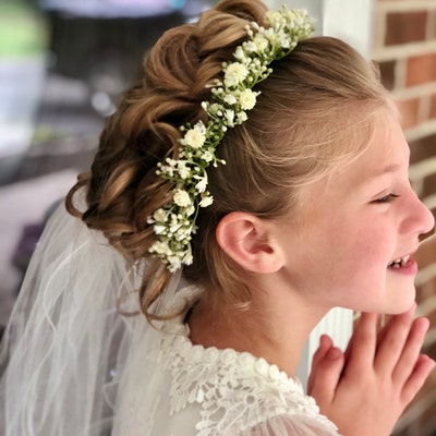 Flower Girl Crown Flower Girl Headband Flower Crown Wedding - Etsy